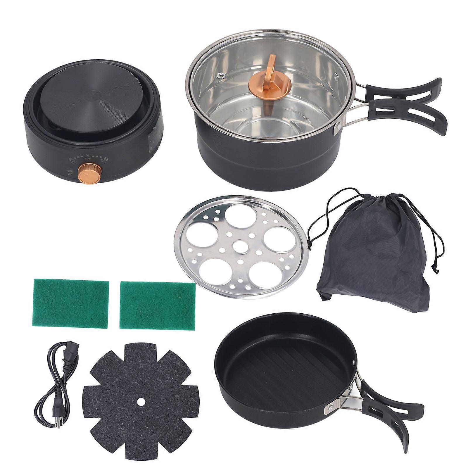 500W 1.6L Portable Electric Cooker with Foldable Handle Hot Pot for Camp Dorm Detachable Multi Function Ramen Cooker