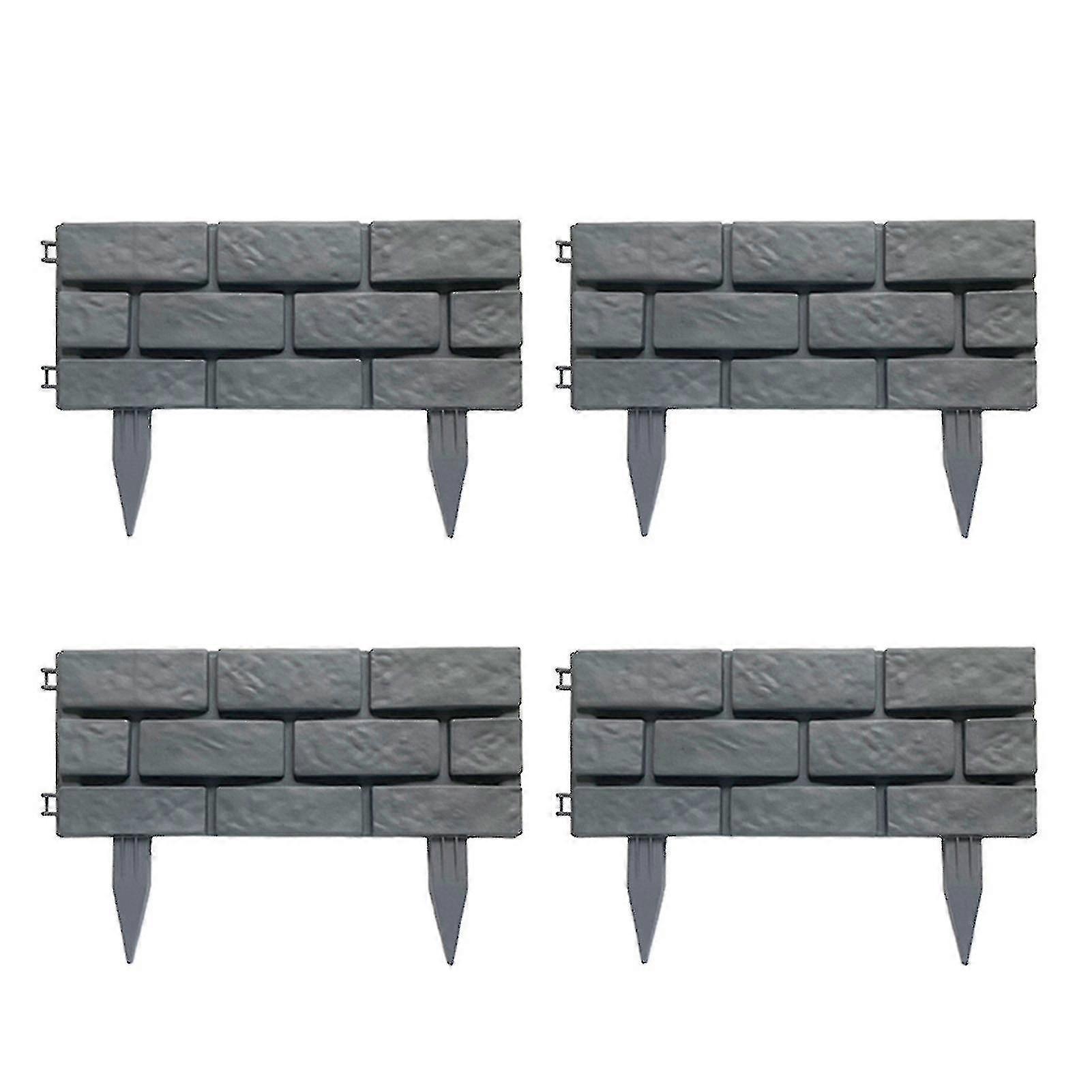 4 قطع انفصال البلاستيك الأسوار الرمادية تقليد إطار حديقة الحجر وحافة العشب دينار بحريني