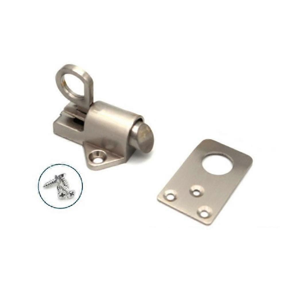 Aluminum Alloy Security Automatic Window Gate Lock Spring Bounce Door Bolt Latch Window Gate Latch Lock Grey Aluminum Latch Lock