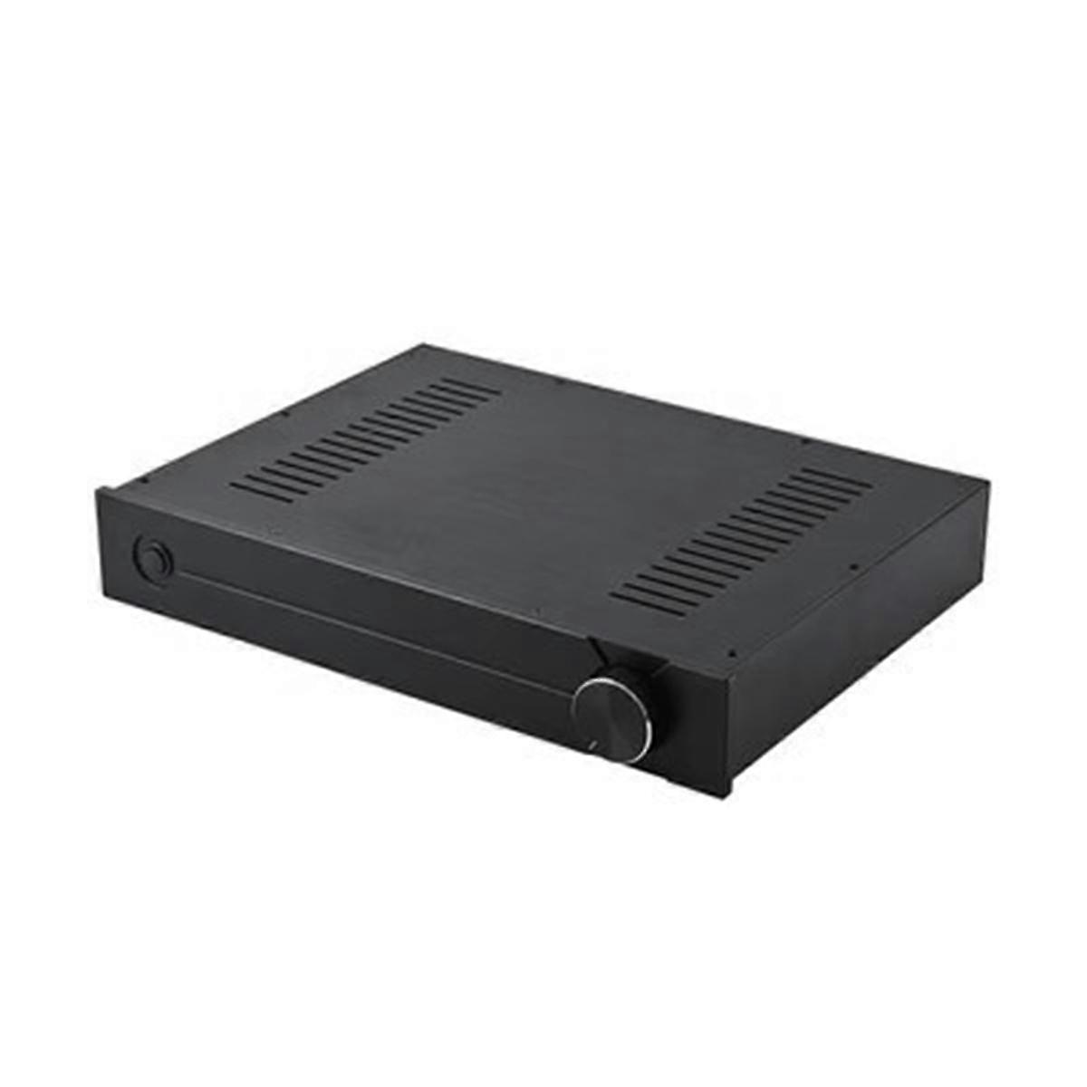 CJ-187 All-Aluminum DIY Preamp Case Audio Amplifier Chassis DAC Decoder Box Shell W430 H70 D310 Black & Silver