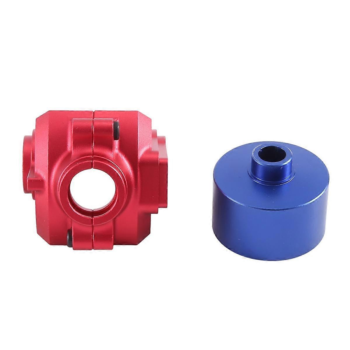 Metal Front and Rear Differential Case and Protector for ARRMA 1/8 MOJAVE 4S RTR RC Car Upgrade Parts,Blue+Red
