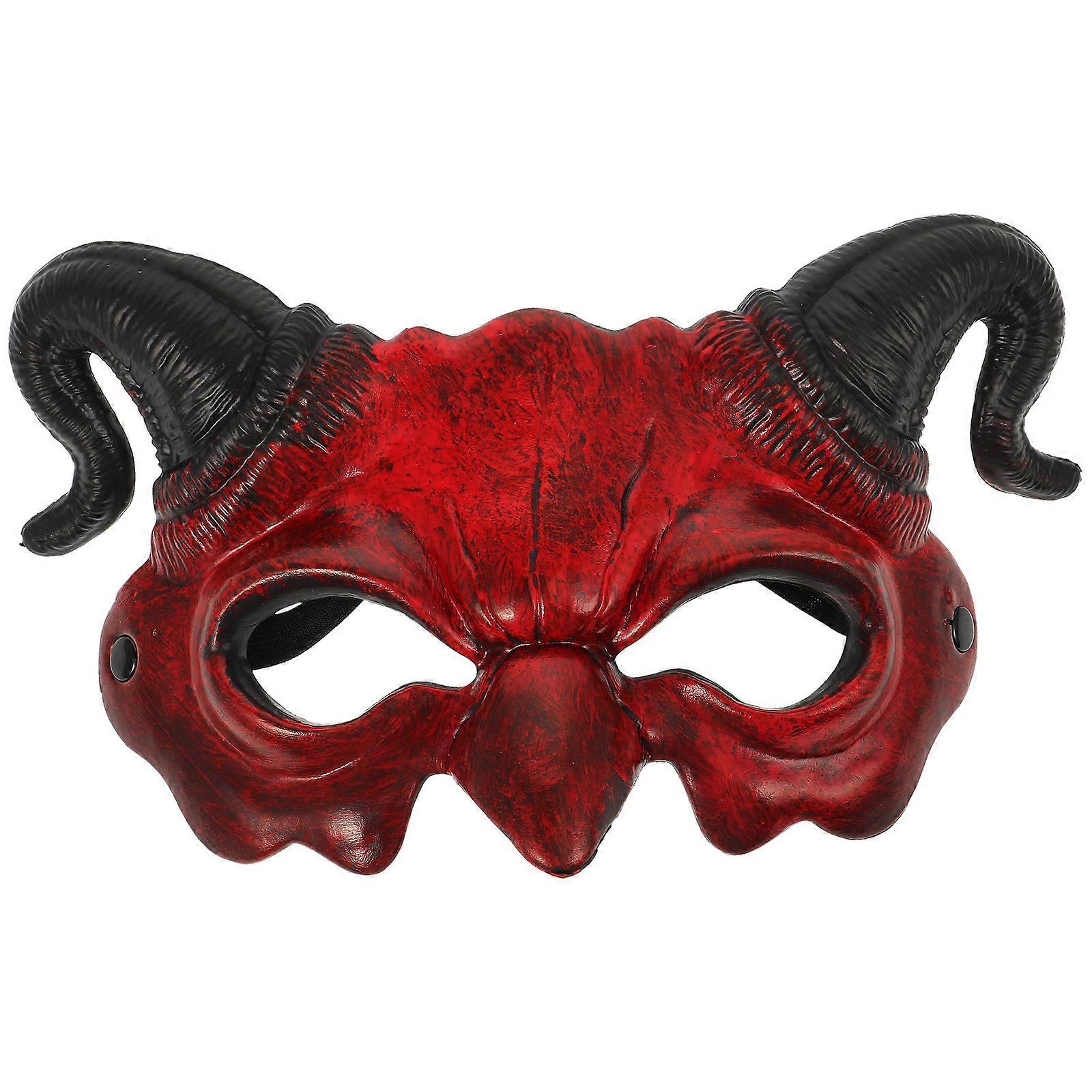 Herenkleding Duivel Kostuums Half gelaatsmasker Halloween Ghost Mask Devil Horns Heren Halloween Gezichtsmasker