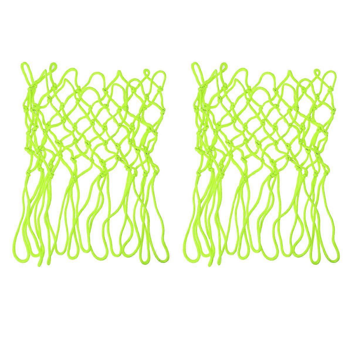 2 Pcs Night Glowing Luminous Basketball Net Nylon Braided Standard Professional Basketball Net Heavy Duty Thick Net Basketball Net (green)