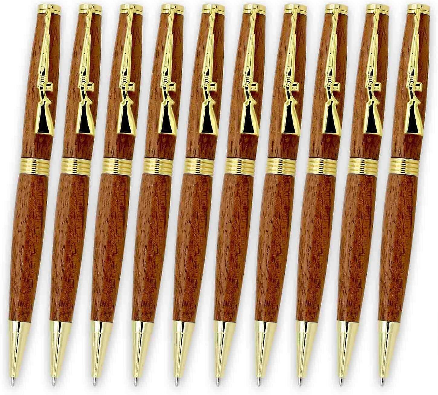 Rifle Pen Kit, Gold Finish, 10 Pack