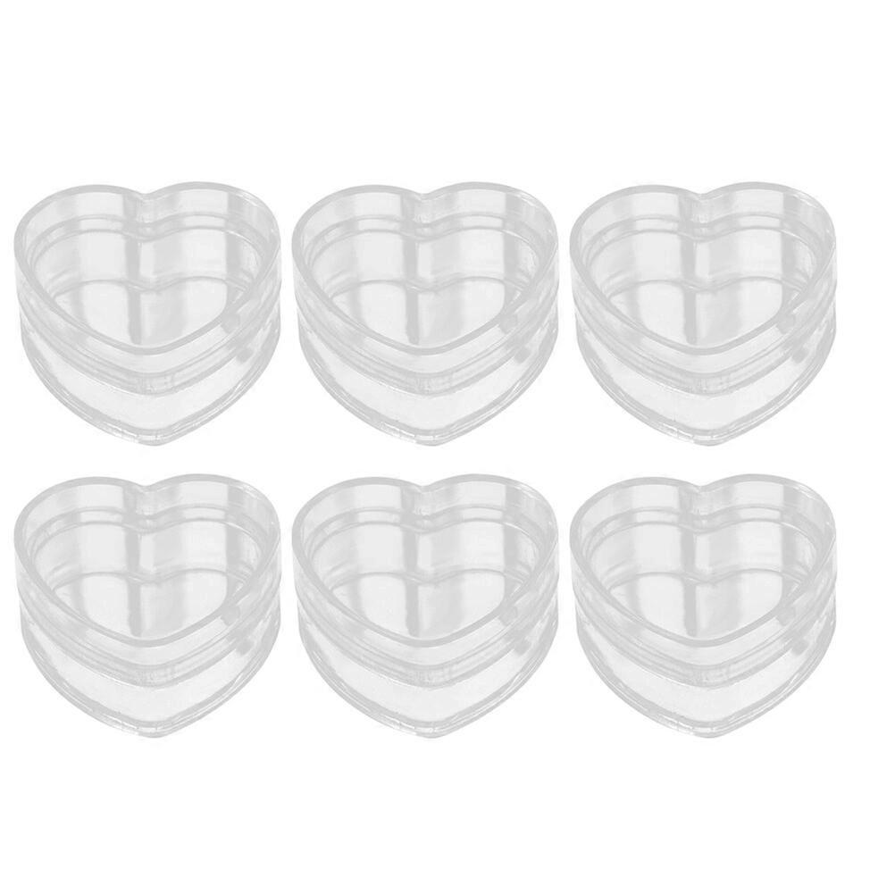6pcs Heart Shape Boxes Transparent Heart Boxes heart Shape Storage Boxes Clear Storage Boxes