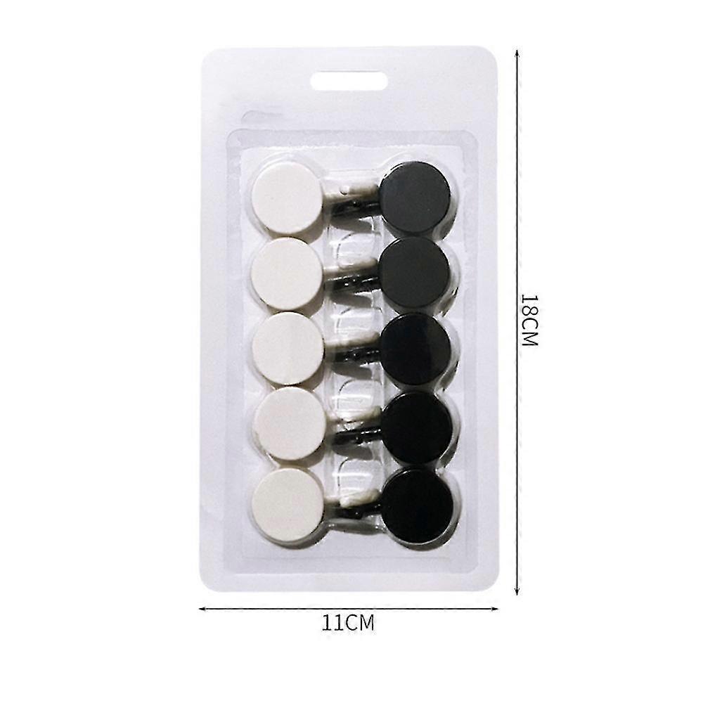 Household Strong Adhesive Non-marking Hooks 10 Packs black + White)