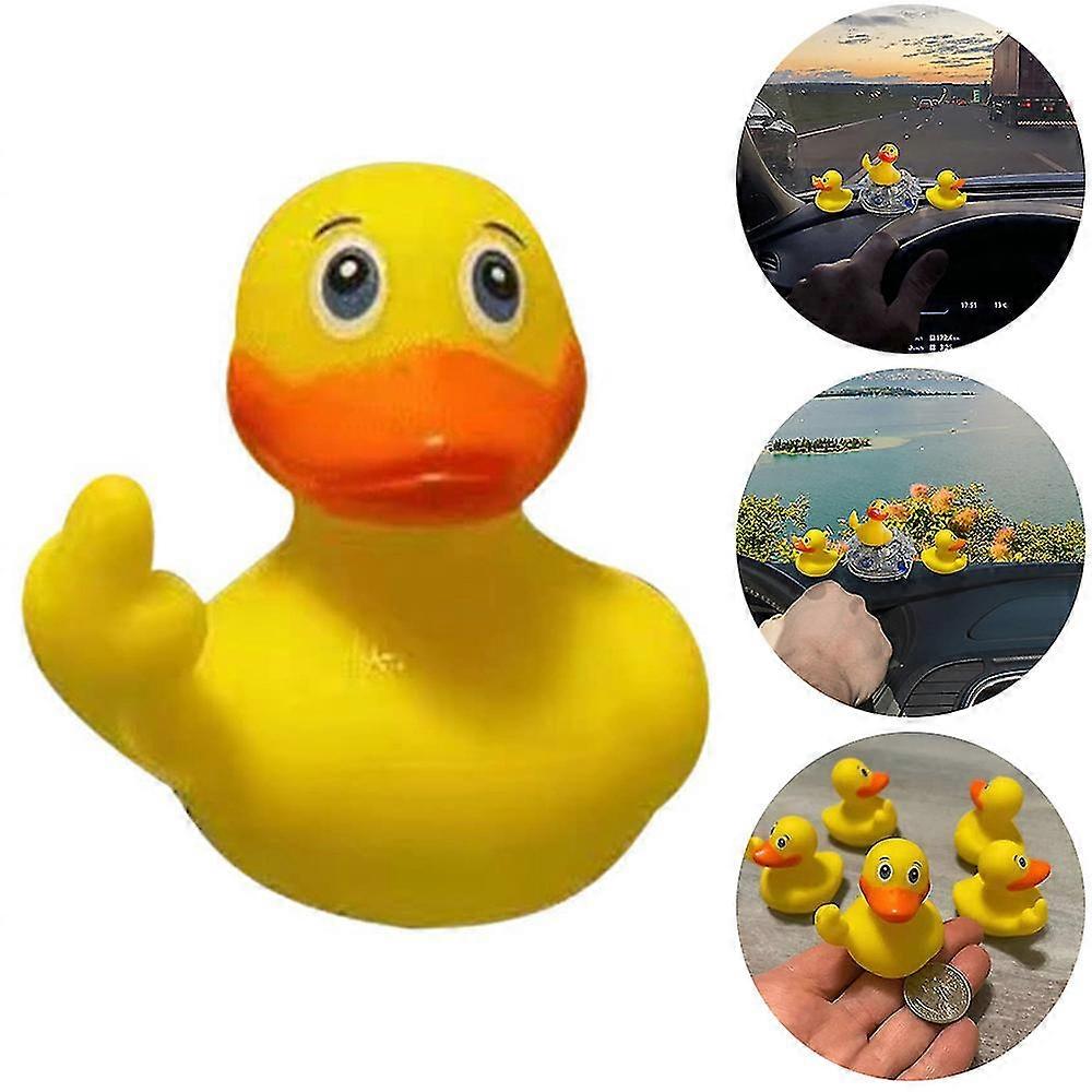 1/3/5/10pcs The Middle Finger Flippin' Duck Little Yellow Duck Funny Rubber Ducky Tw