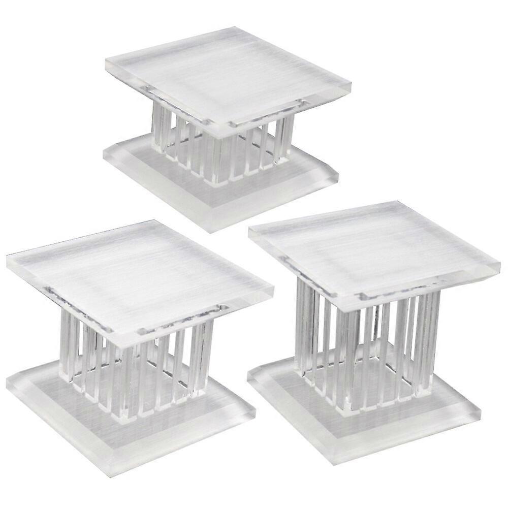 3pcs Acrylic Display Stand Multi-use Jewelry Display Rack Roman Pillar Shape Collection Holder