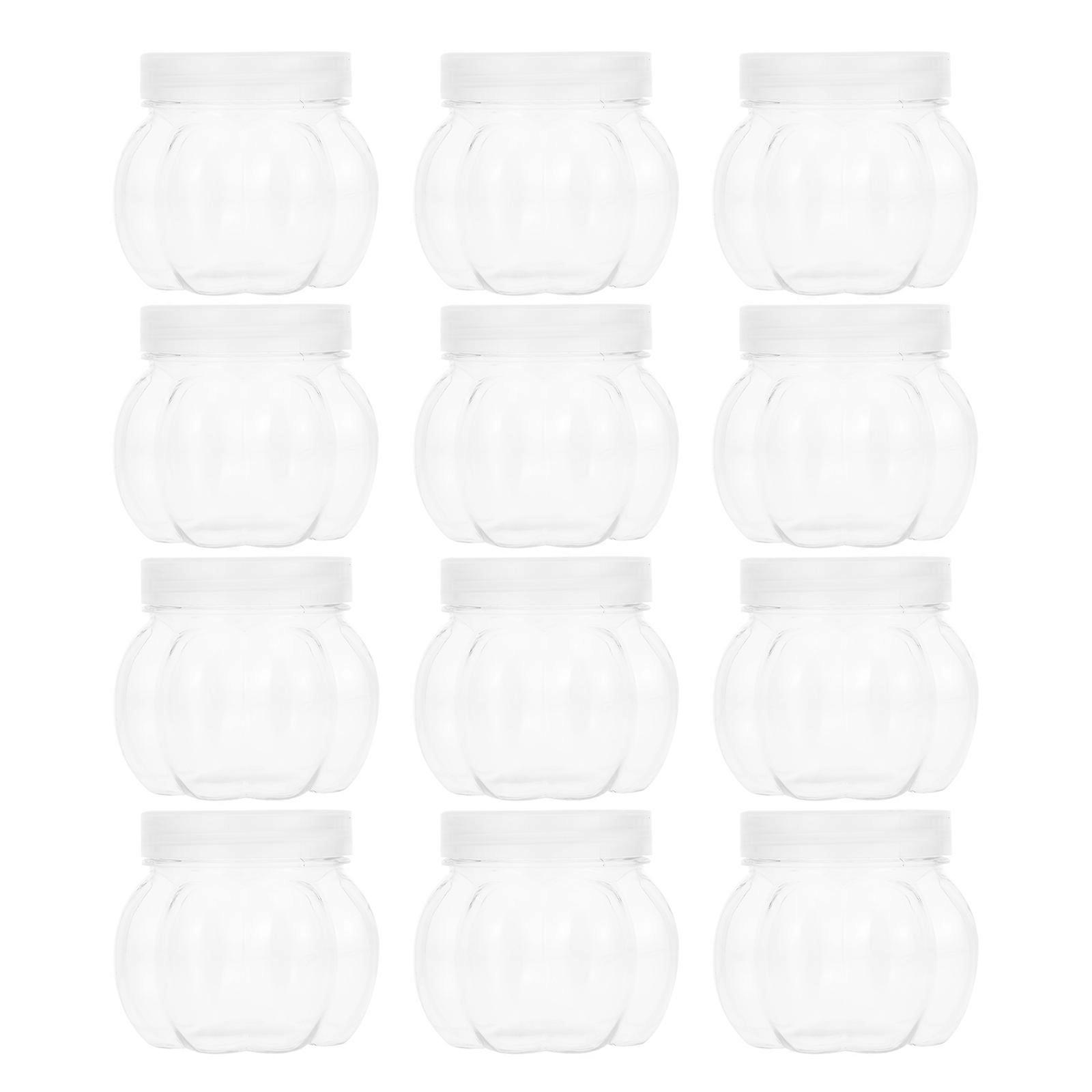 12Pcs Transparent Candy Storage Jar Creative Pumpkin Shaped Jar for Package