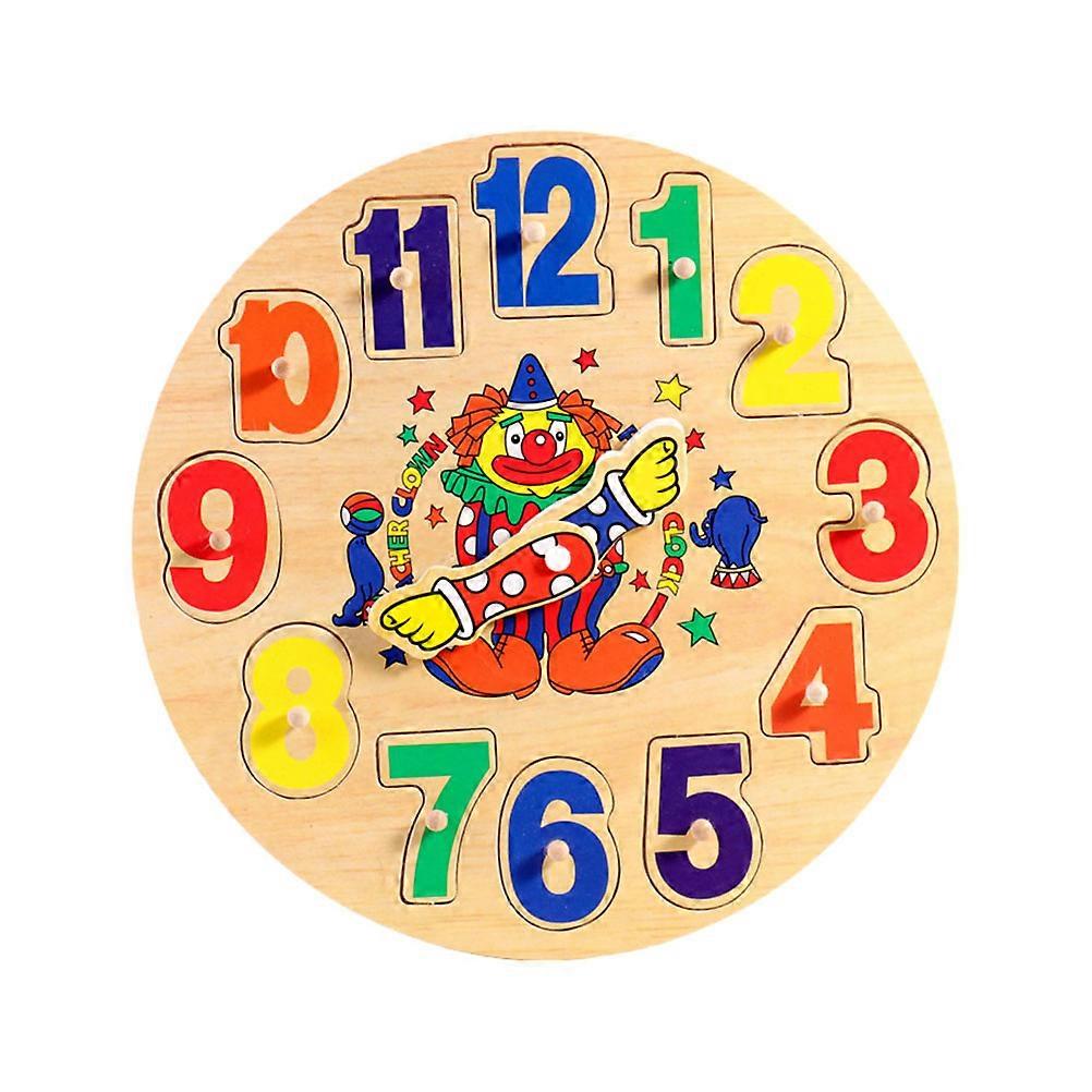 1 set of Wooden Clock Toys Number Clock Playthings Children Cognitive Toys