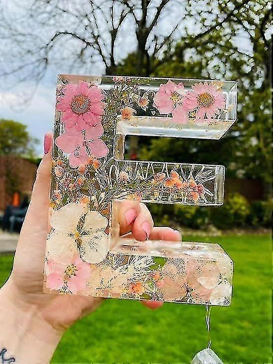 Lettres en résine de fleur pressée avec lumière LED, veilleuse en résine florale 26 lettres sélection Zy.9