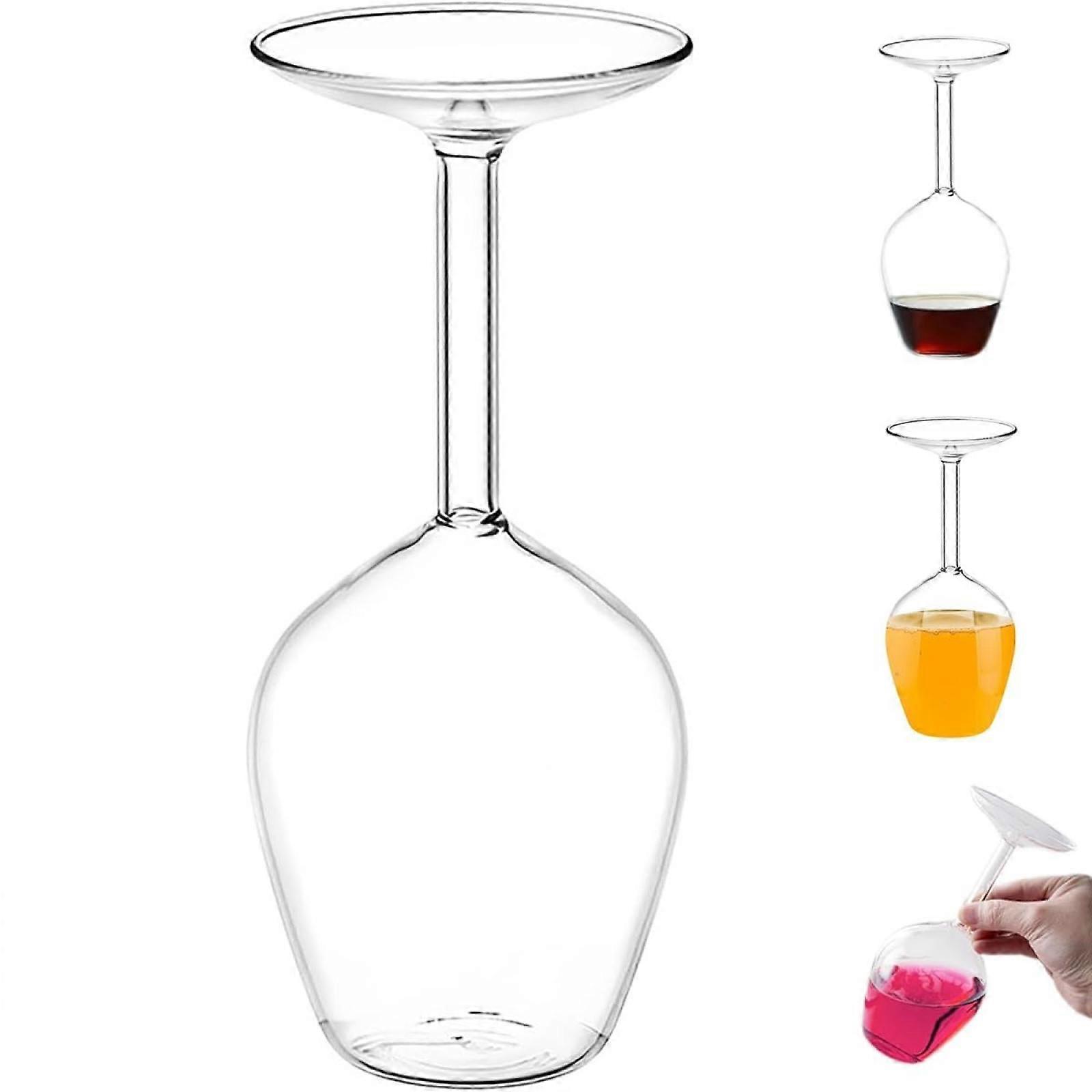 14 Fluid Ounce Unique Long Stem Upside Down Wine Glass -GSL