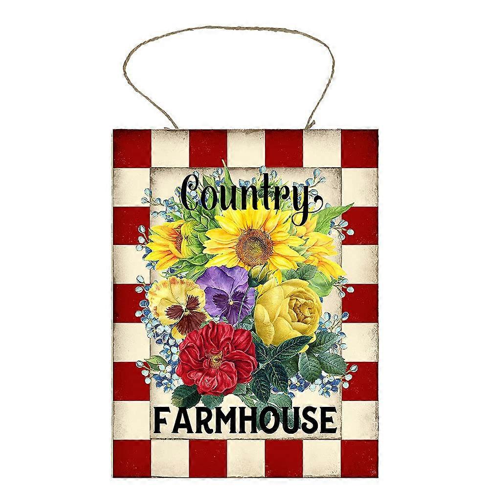 Ramo de granja impreso letrero de madera hecho a mano