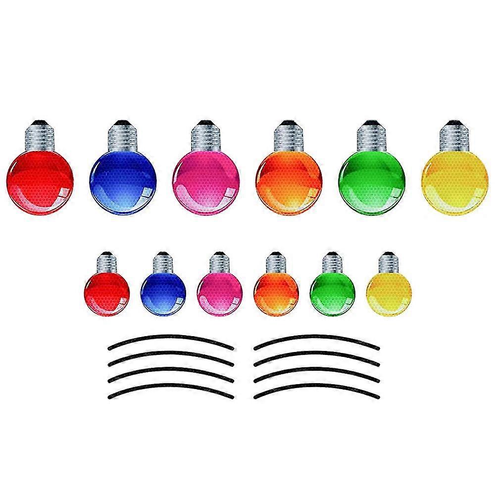1 Set Christmas Car Magnets Bulb Stickers Reflective Car Magnet Wire Decorations