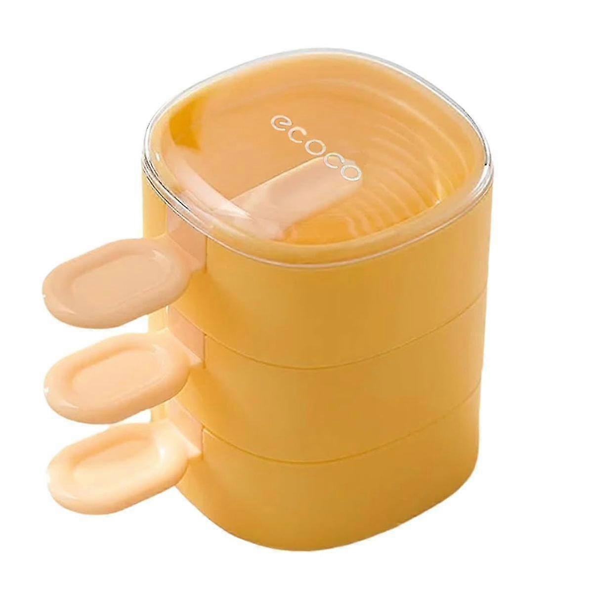 New Creatives Multi-layer Ice Cream Mold, Popsicle Mold, Multi-layer Popsicle Mould, Reusable Popsicle Molds Yellow