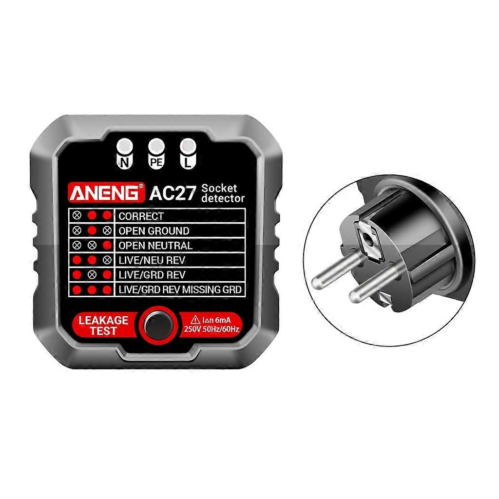 Outlet Socket Tester Digital Voltage-Detect 30mARCD Test Polarity- Phase