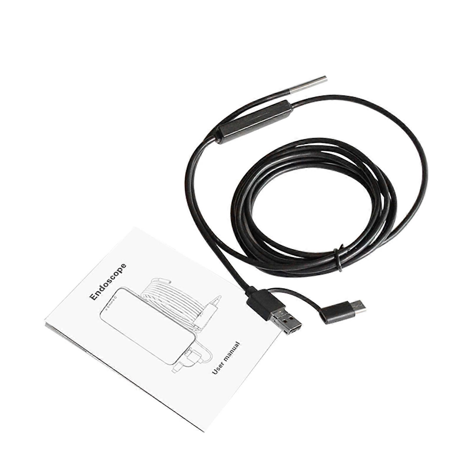 3 in 1 Borescope 3.9mm Waterproof Inspection Snake Camera Micro USB and Type C