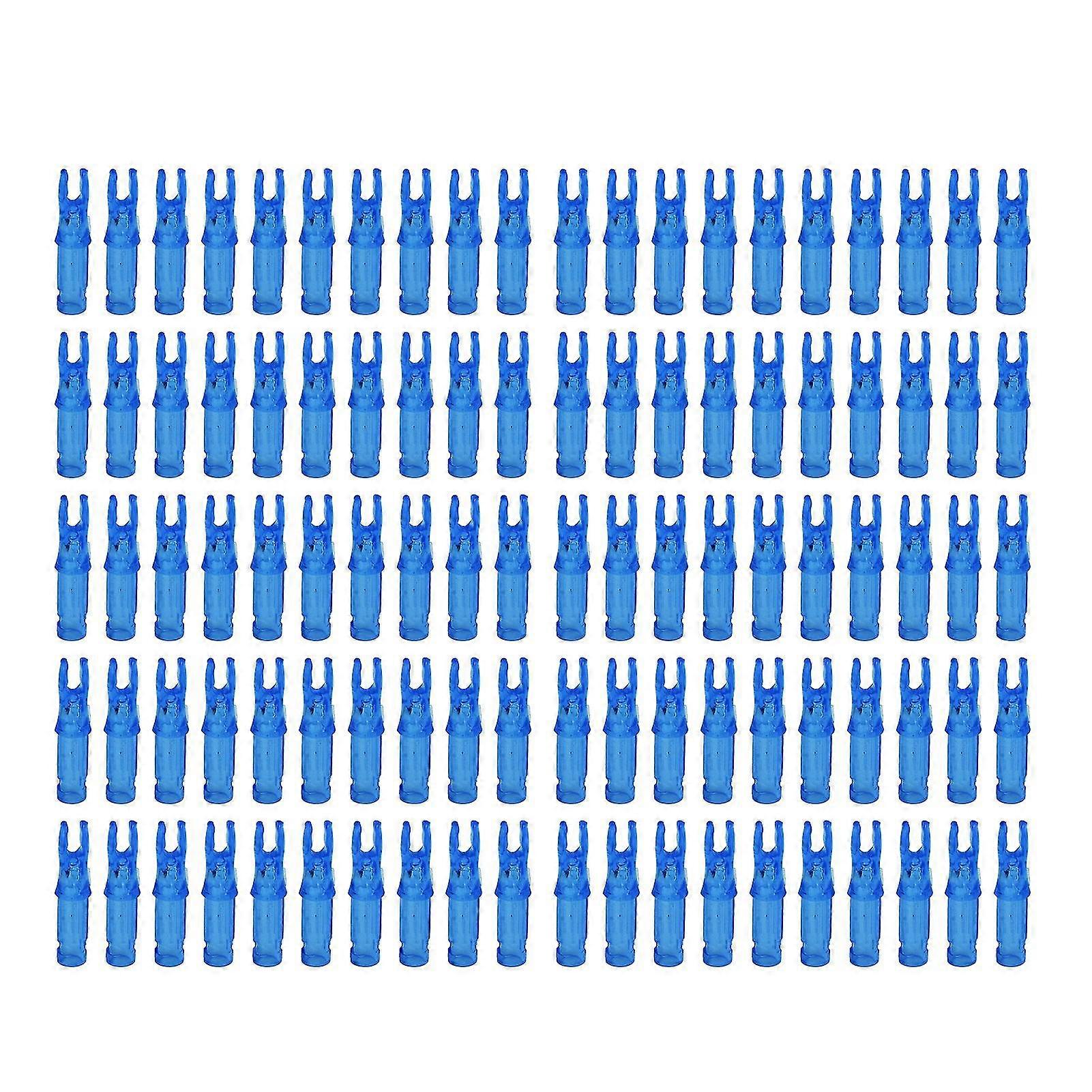 100pcs Blue Plastic Archery Arrow Nocks - Durable and Lightweight Replacement Insert for Bow Arrows