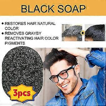 Jaysuing Black Hair Soap Black Thick Hair Care Cleans Scalp Smooth Hair Strengthening Hair Loss Treatments
