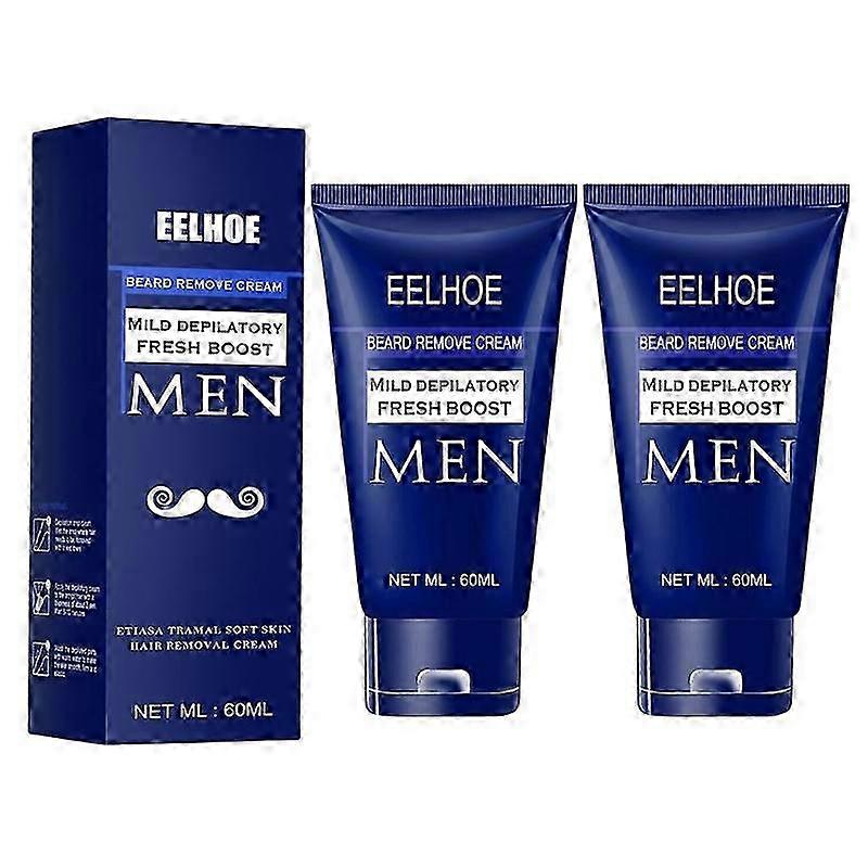 2x קרם להסרת שיער זקן לגברים קרם מסיר שיער מרגיע ללא כאבים קרם יעיל להסרת שיער לרוב סוגי העור