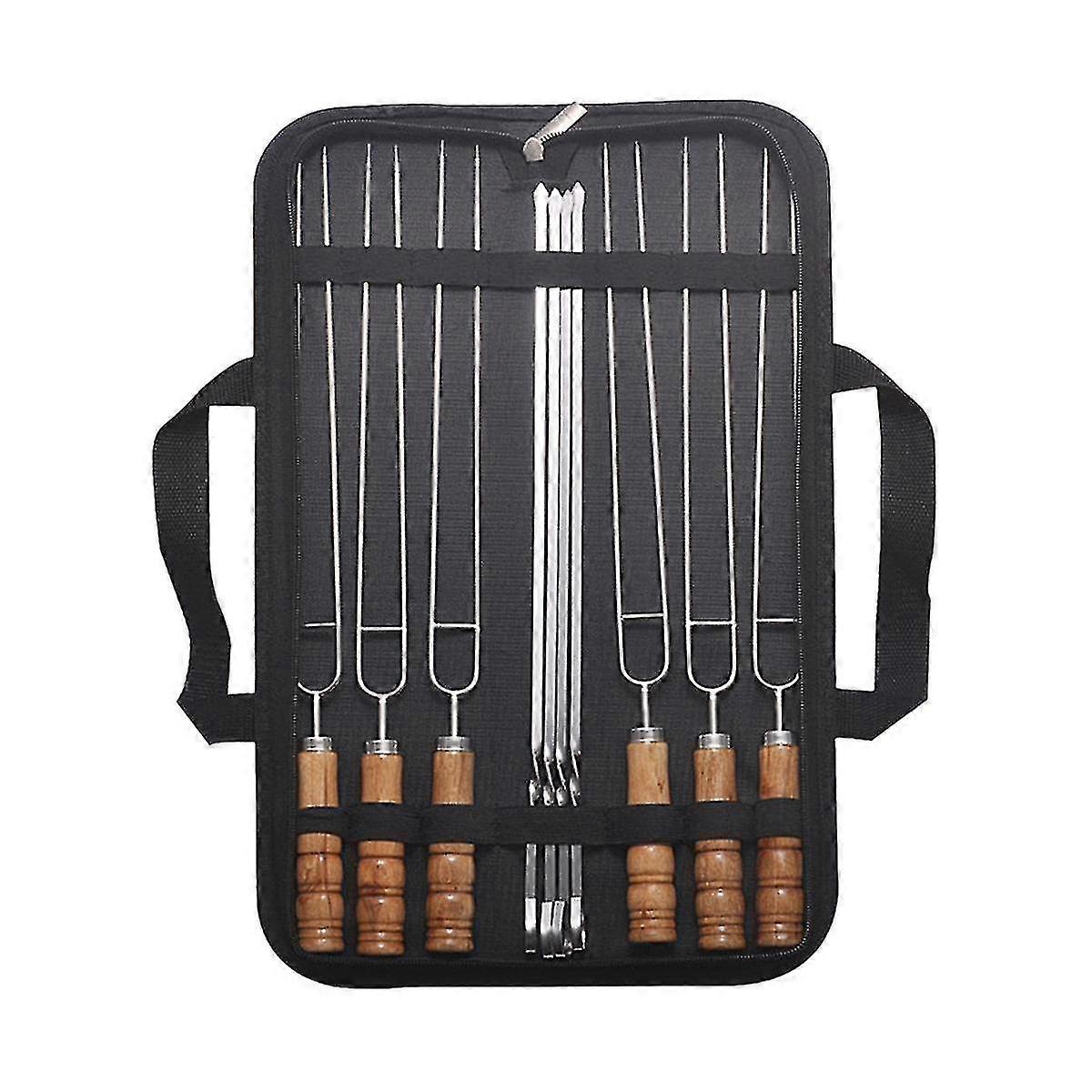 10 قطع / مجموعة أسلاك الفولاذ المقاوم للصدأ شواء أسياخ الخشب مقبض شواء تحميص العصي في الهواء الطلق التخييم شواء T