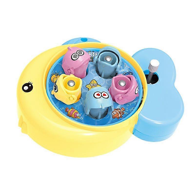Portable Board Game Mini Fishing Toy Clock Work Power Fish Rod Interactive Toy