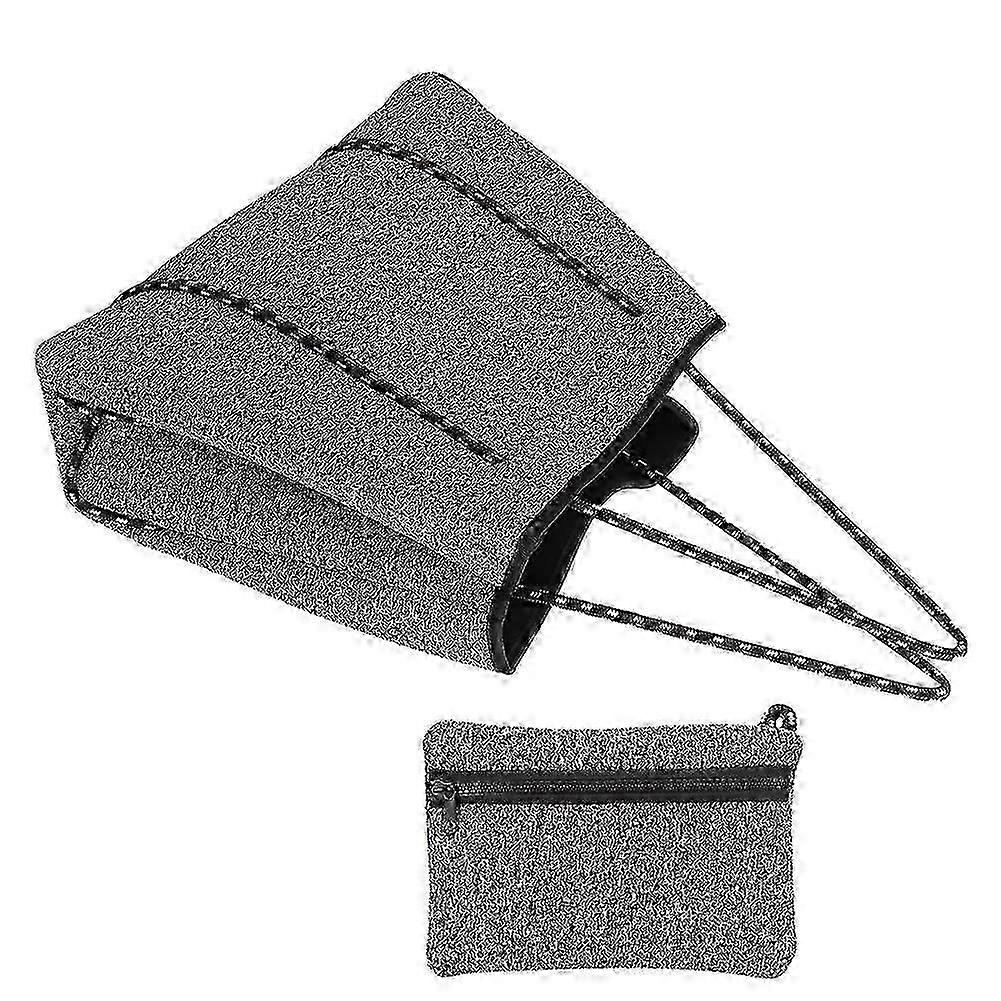 Outdoor Large Capacity Neoprene Beach Bag With Hand Strap For Casual Shopping In Gray Melange
