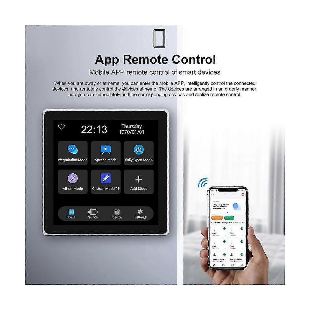 Tuya Smart Home Multiple Zigbee Smart Home Control Panel 4 tommers bryter berøringsskjermkontroll med Zig