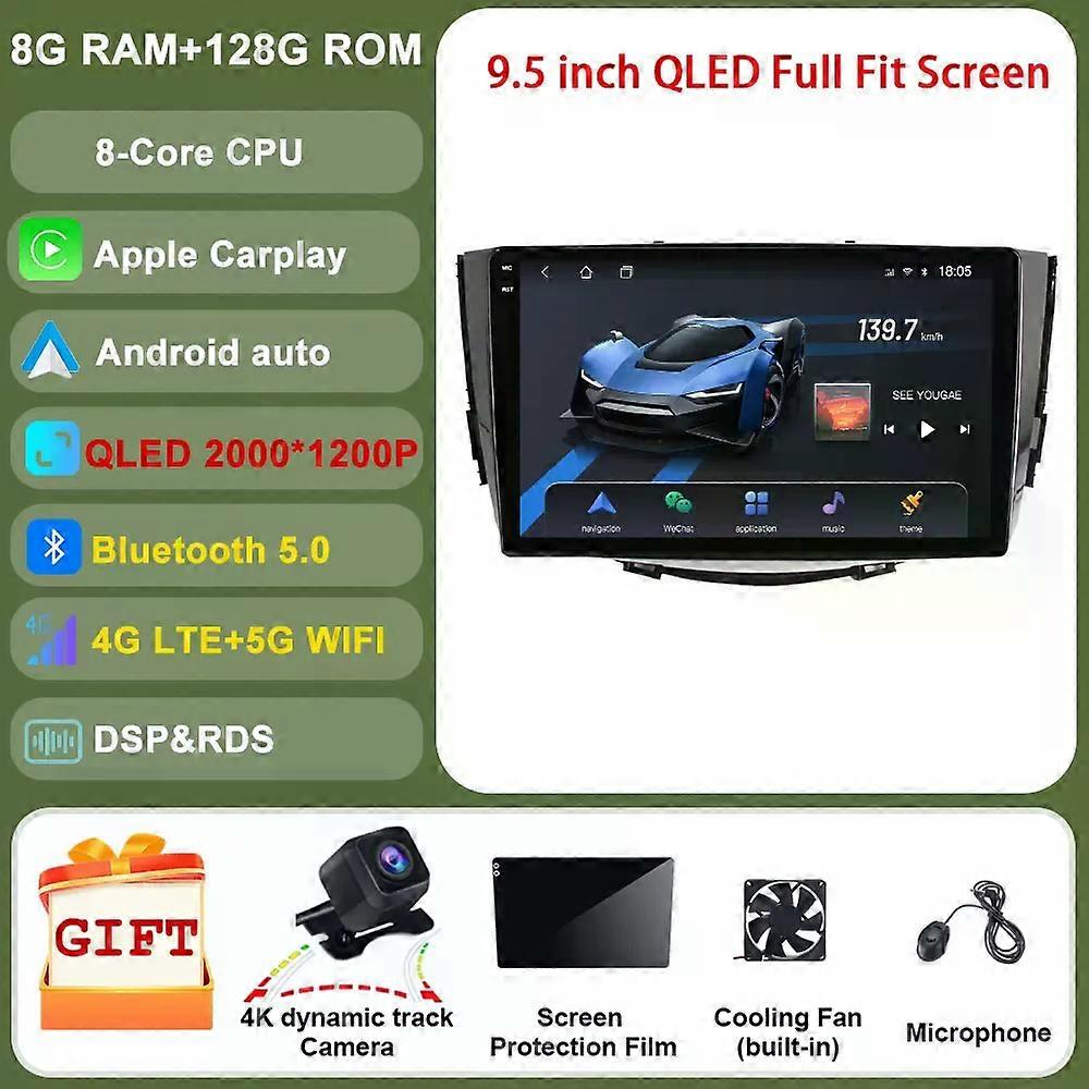 Qled Touch Screen 8g+256g Android For Lifan X60 2011 - 2016 Car Radio Multimedia Video Player Navigation Gps Navigation Stereo