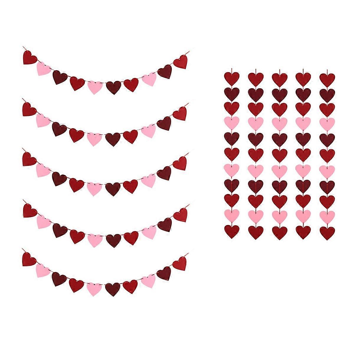 زينة عيد الحب على شكل قلب أعلام على شكل قلب زخرفة الحب والضلع