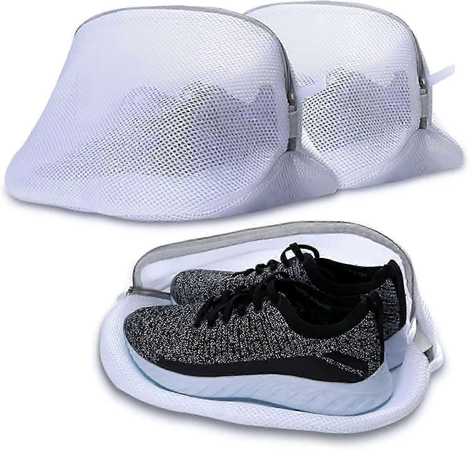 3 Laundry Net For Shoes / Sneakers, Shoe Laundry Bag With Zipper