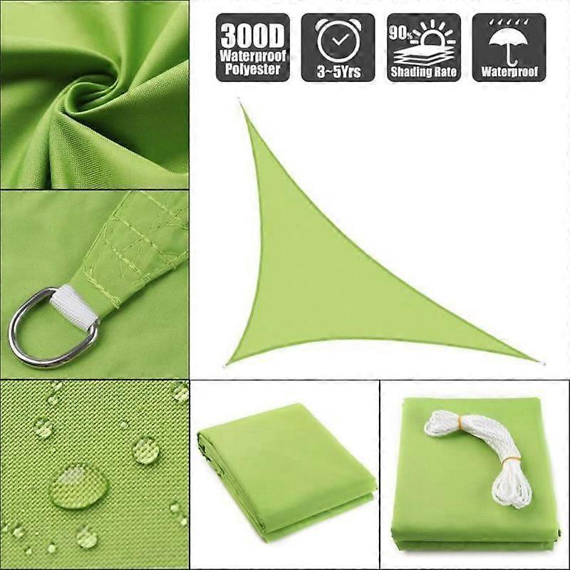 TEMPSA Shade Sail - Triangle Sunscreen - 300D Waterproof Green 3x4x5