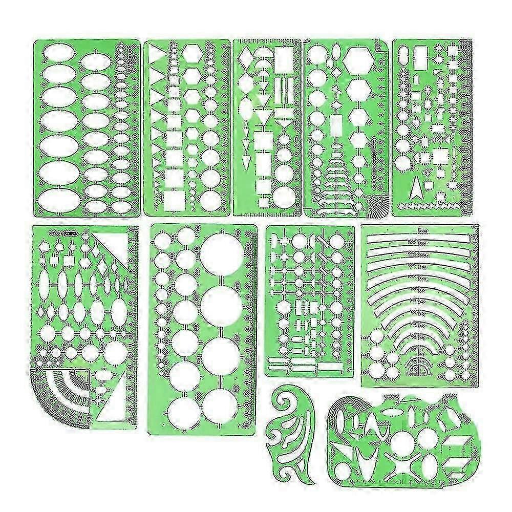Geometric Drawings Templates, Drafting Stencils Measuring Tools, Plastic Clear