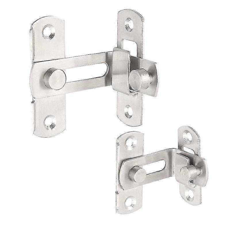 Stainless Steel 90 Degree Sliding Door Hasp Latch Locks -security Tools3 Sets-small