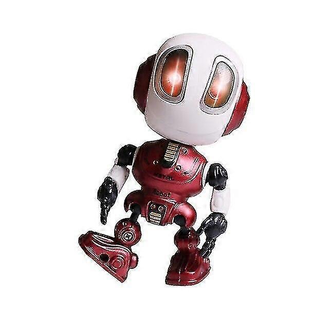 Smart Talking Robot Toys Head Touch Sensitive Sound & Light Alloy Robot Electronic Action (rouge)