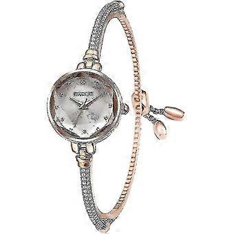 Armbanduhr Elegantes Messing Drahtband Quarz Armreifuhren für Frauen, Damen Analog Manschette Erweiterbare Armbanduhren