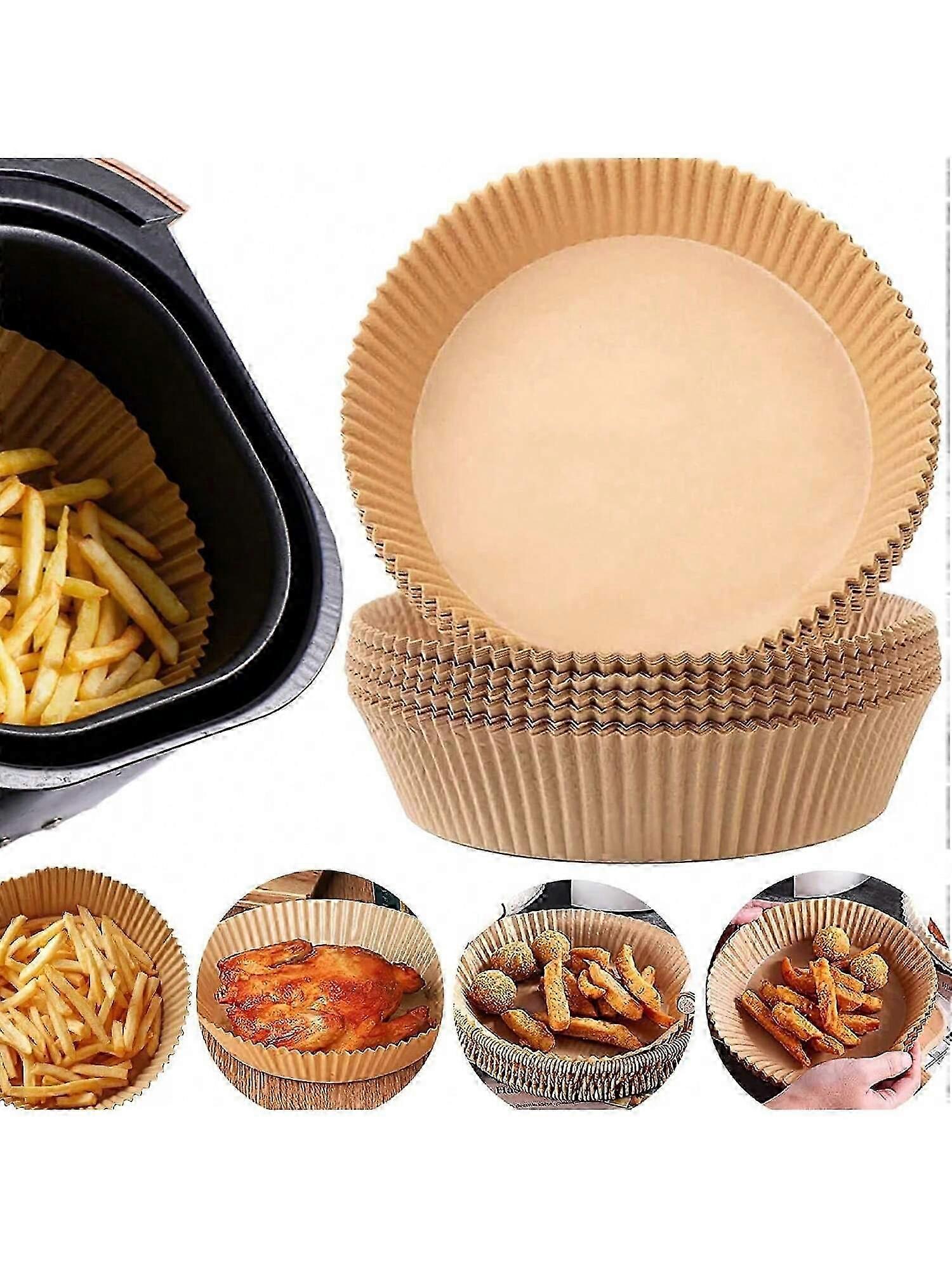 100pcs Disposable Square & Round Air Fryer Parchment Paper
