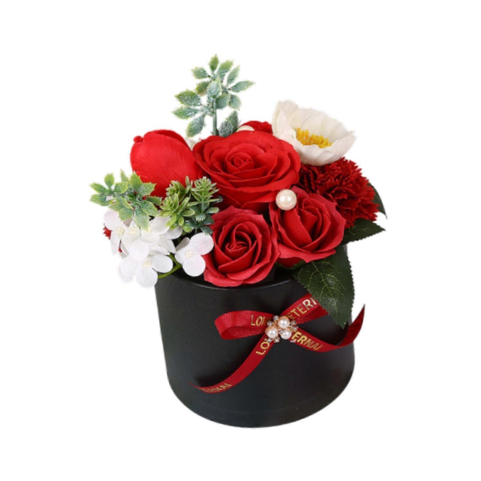 Badeseife Rose Blume Blütenblätter Box Romantischer Schreibtisch für Mütter Tag Geburtstagsgeschenk Rot