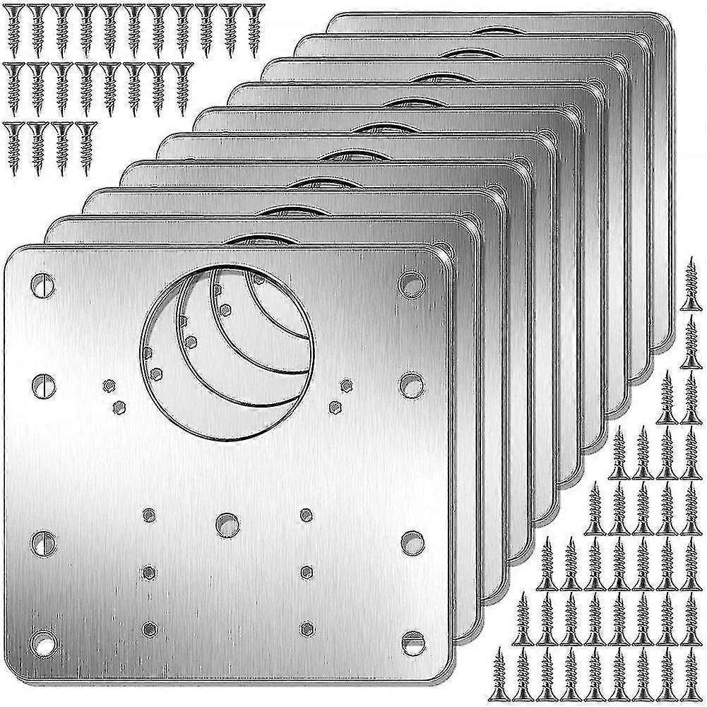 Cabinet Hinge Repair Plate Kit - 10pcs, Kitchen Cupboard Door Mounting Plate With Holes Flat Fix
