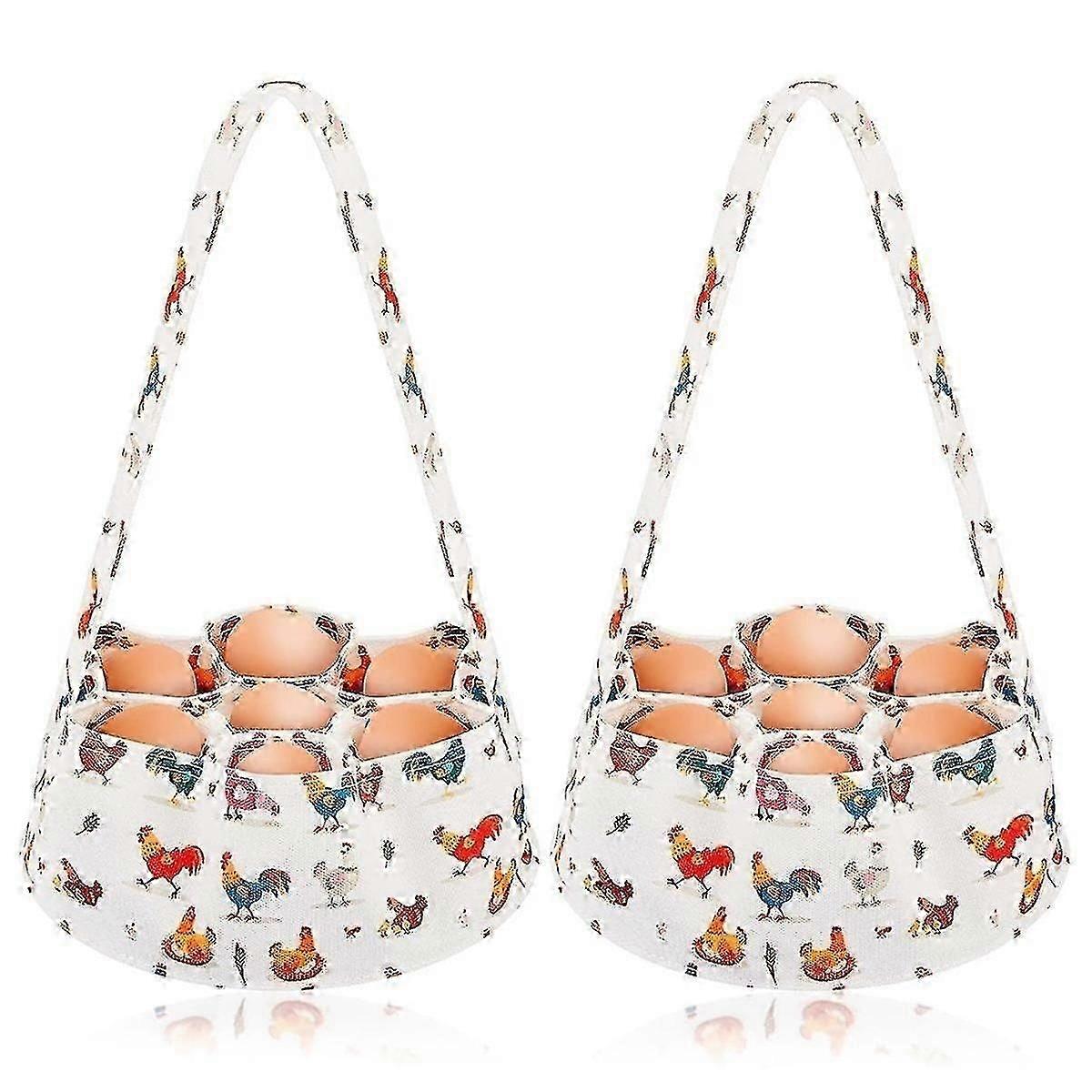 2 pack egg bags for collecting eggs Egg collection basket with 7 bags for farmhouse chicken coop duc