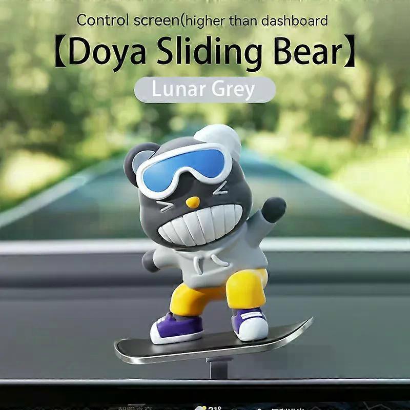 Slittamento! Spostarsi! Ornamenti per auto skateboard mobile orso decorazioni fresche accessori cruscotto abbellimenti ornamento interno