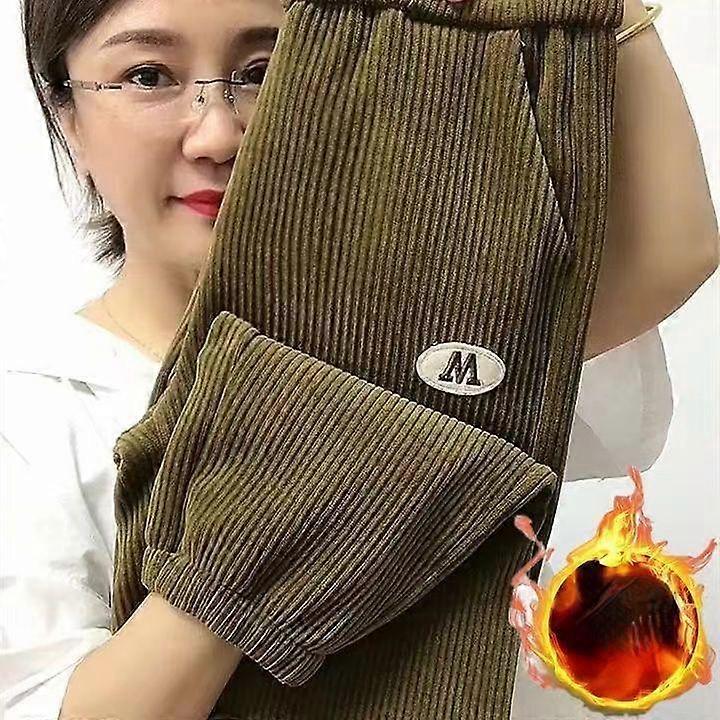 Women‘s Autumn Winter Warm Plush Pants Elastic High Waist Straight Pants Jogging Pants Korean Casual Loose Sweatpants