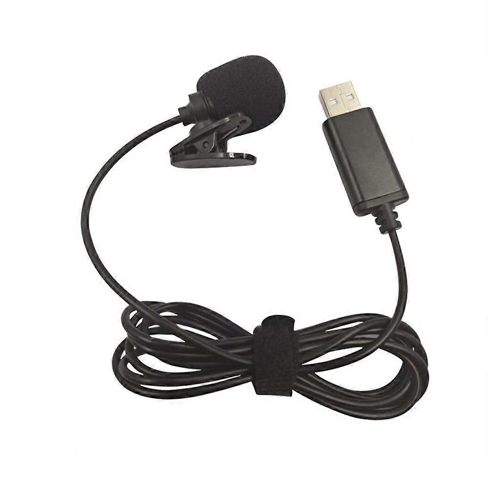 USB Lavalier Lapel Condenser Microphone Omnidirectional Wired Clip-on Mic Hands Free Plug & Play for