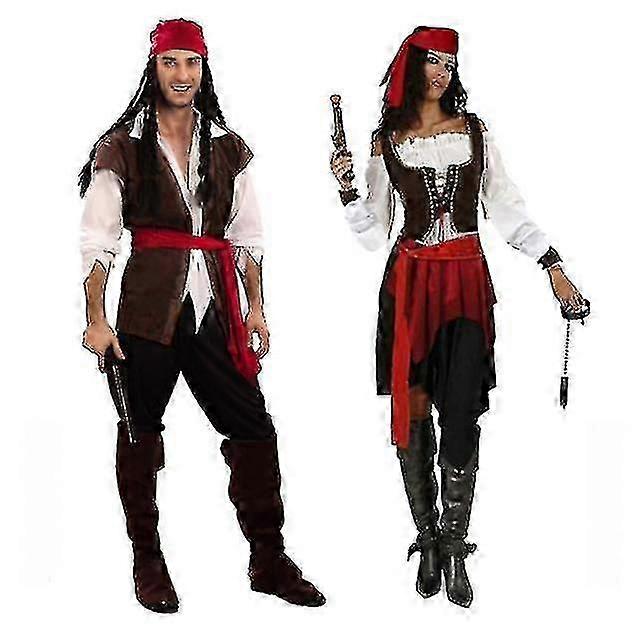 Halloween Pirate Costume Cosplay Adult Couple Masquerade Party