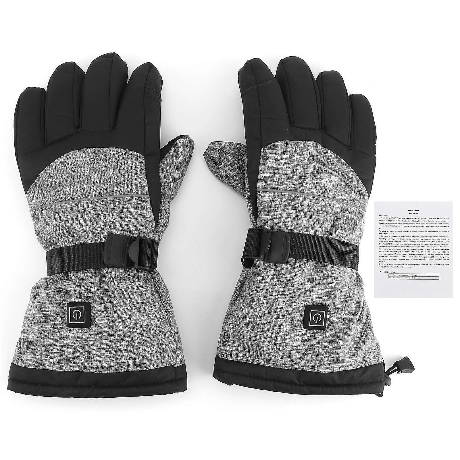 Electric Heated Gloves 3 Level Temperature Controlling Double Waterproof Design for Motorcycle Winter Riding