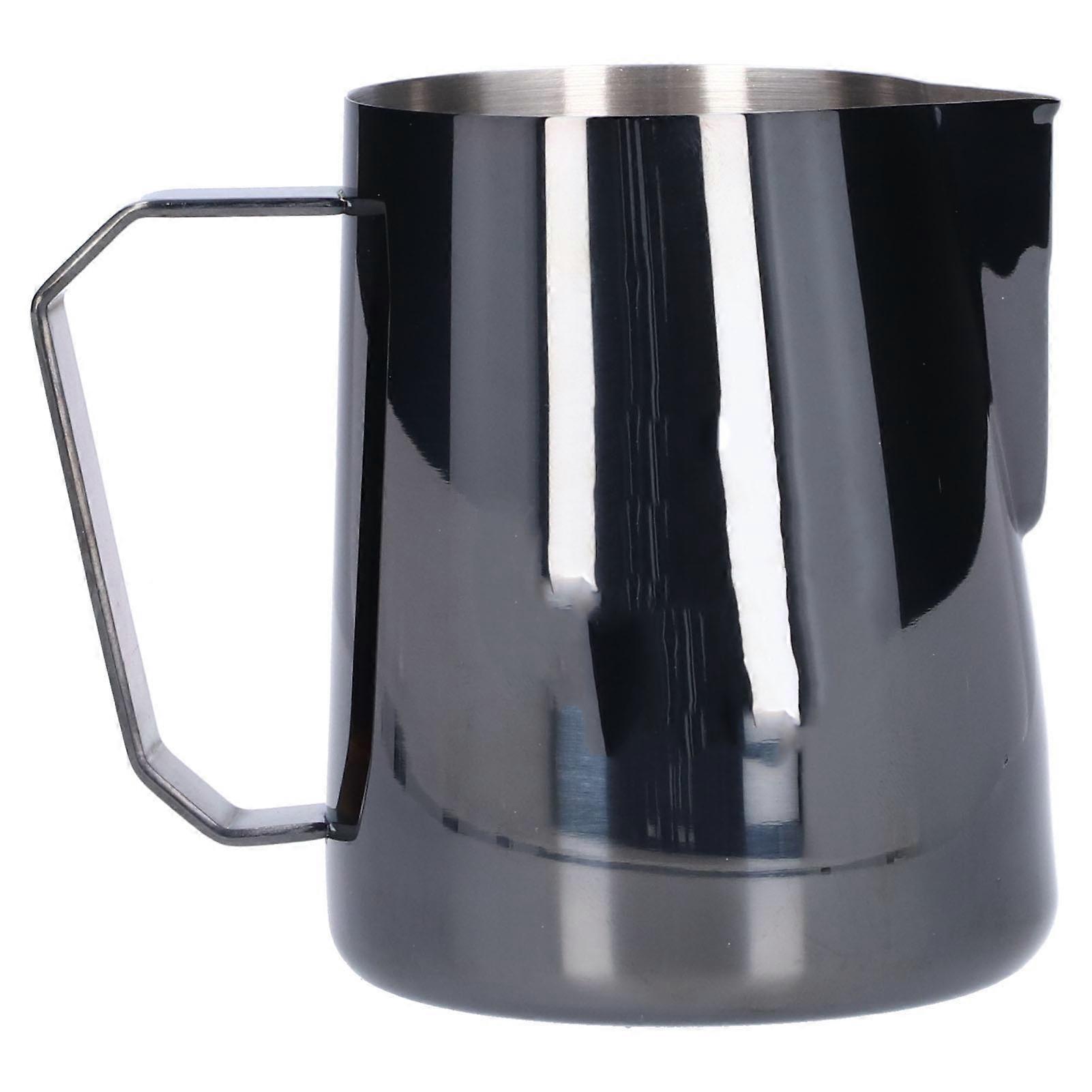 600ml Stainless Steel Coffee Pitcher for Milk Frothing and Steaming with Pointed Mouth and Label