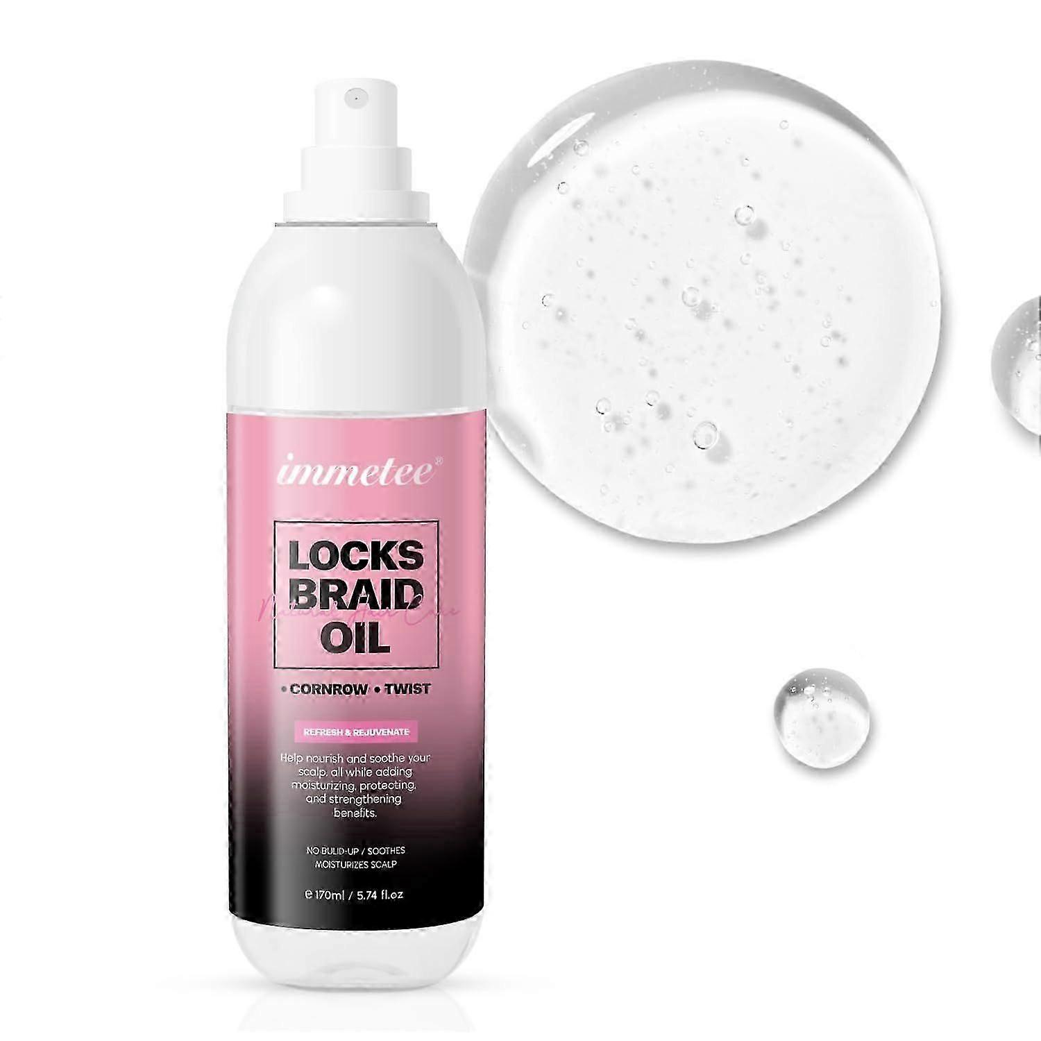 Locks Braids Oil - Refreshes Dry & Itchy Scalp, Promotes Stronger Edges & Adds Shine to Braids, Twists, Cornrows. 170ml/5.74fl oz