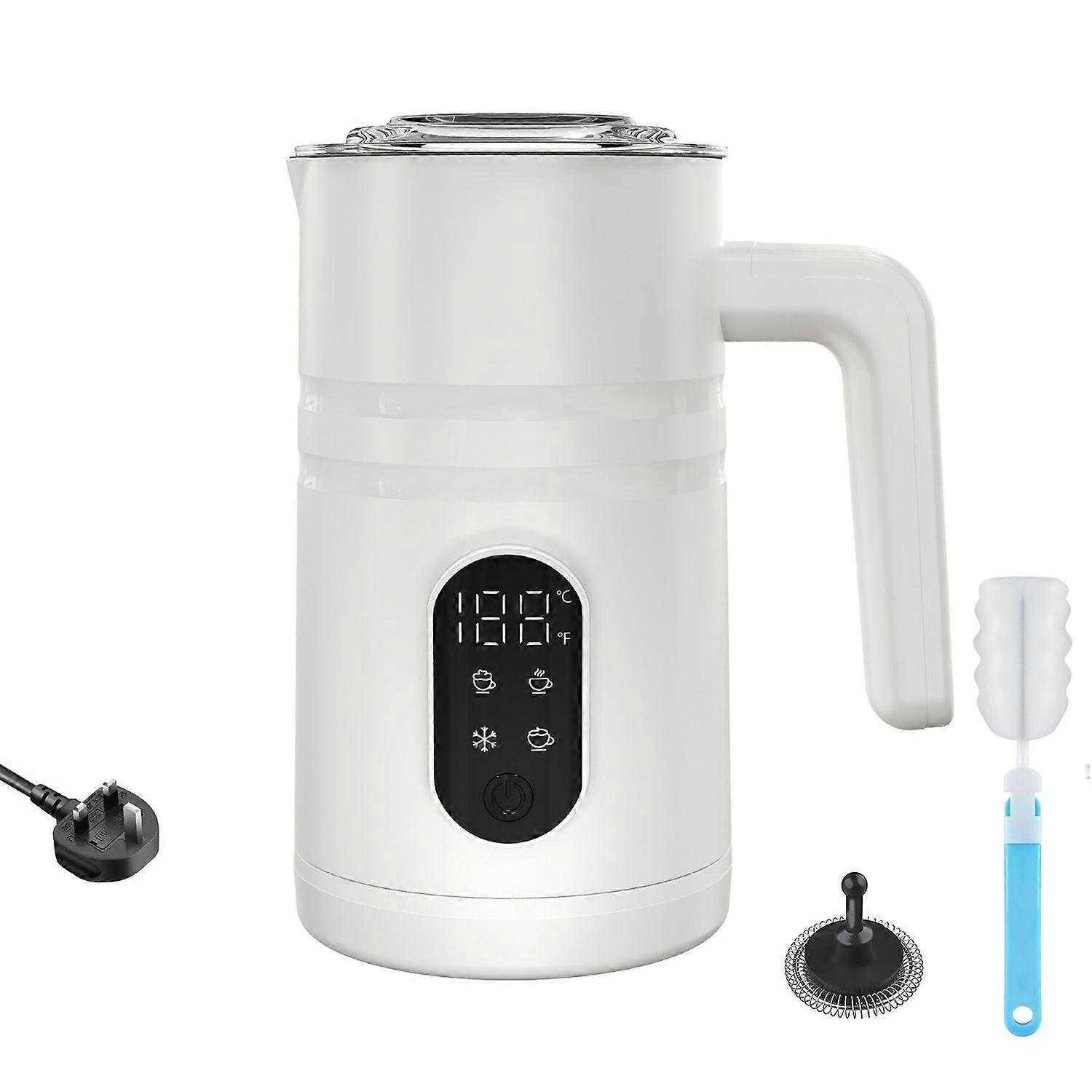 MF06 Electric Milk Frother with 4 Modes Cold Hot Frothing and Heating Temperature Display Auto Shut