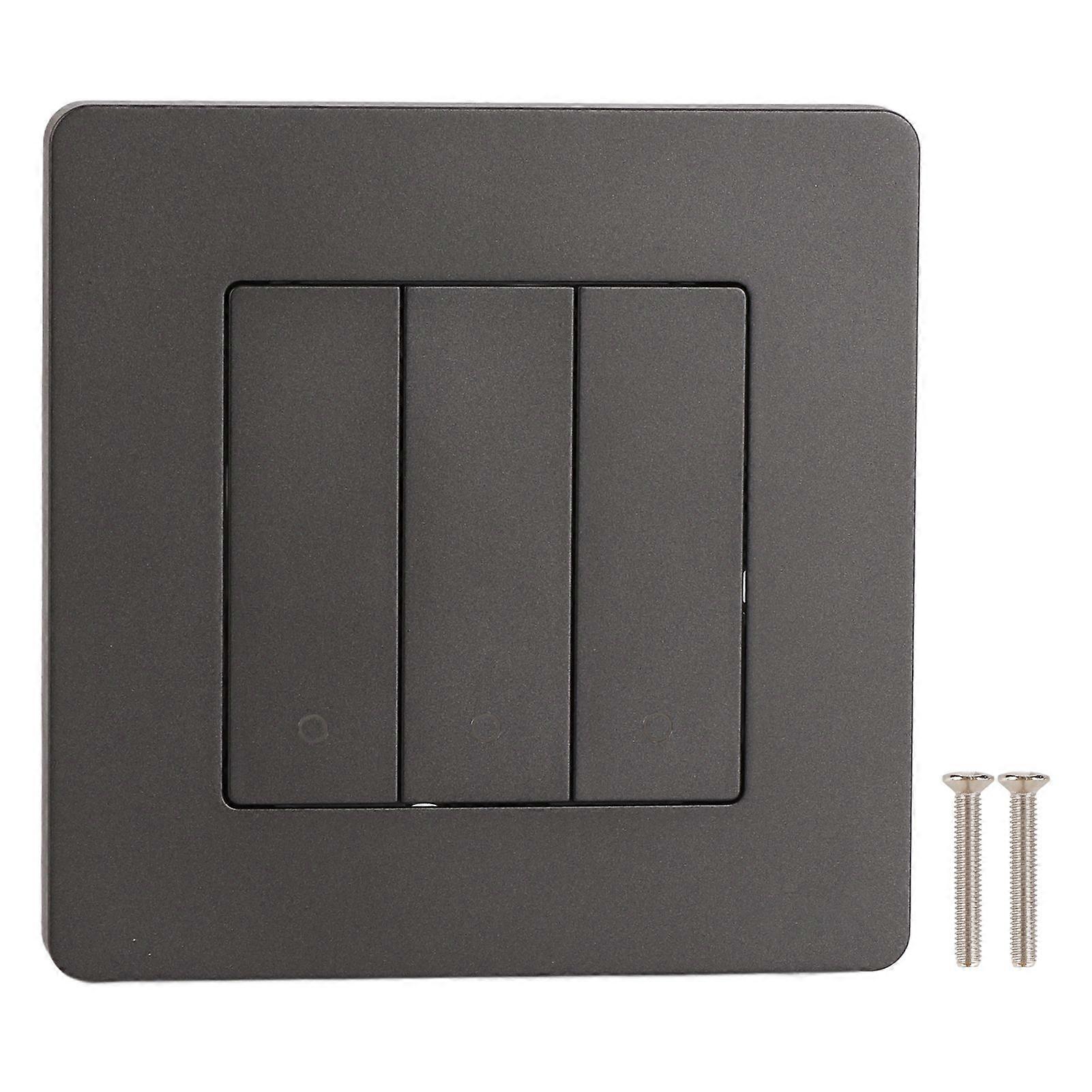 3 Gang Smart Control Panel APP Timing Intelligent Switch Panel Rebound Type AC100240V Grey