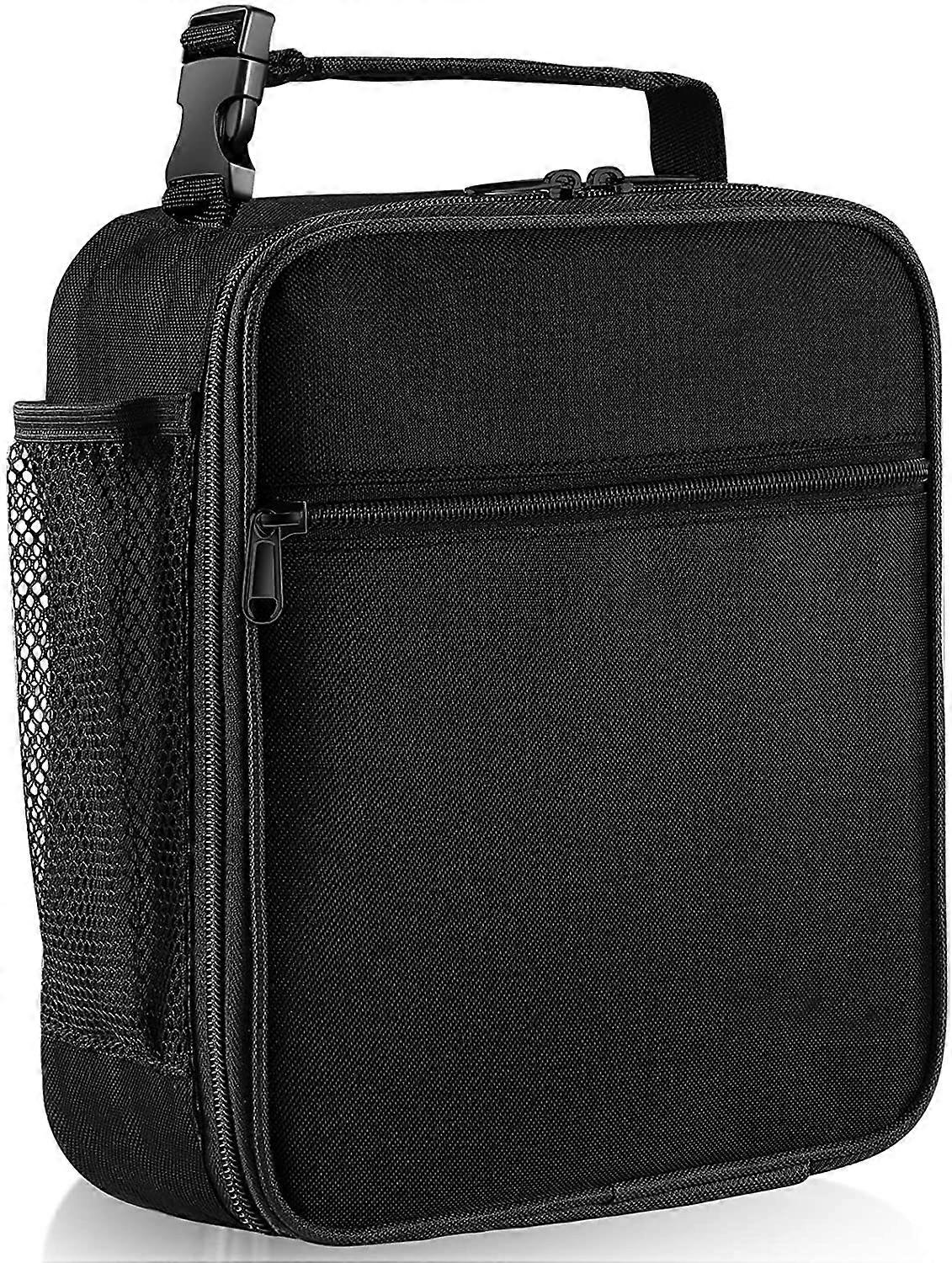 Insulated Lunch Box for Adults, Reusable Lunchbox with Leakproof Design for Work, Gym, Picnic, Hiking (Black, Compact)